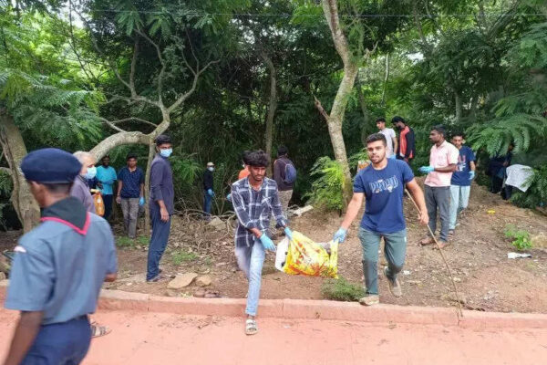 Volunteers recover 7 bags of liquor bottles during Chamundi Hills cleanliness drive | Mysuru News