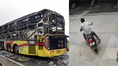 Kurnool bus tragedy: Viral video shows biker riding recklessly moments before deadly crash – watch | India News